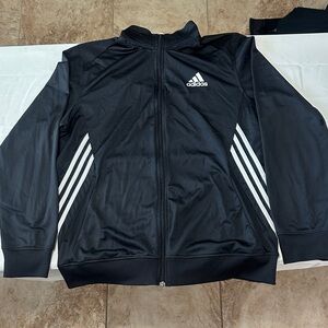 Adidas Black and White Zip-Up Jacket
